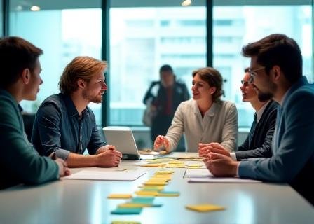 Diversity and teamwork concept with a group collaborating